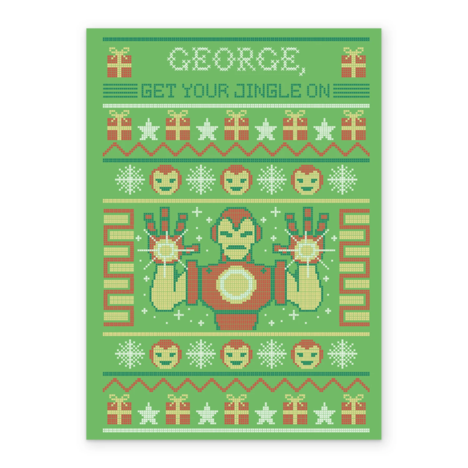 Pod Personalised Kids MARVEL Avengers Iron Man Christmas Card 2 Pod Personalised Kids MARVEL Avengers Iron Man Christmas Card - Image 2