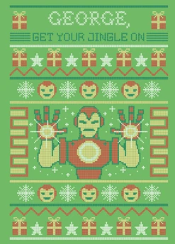 Pod Personalised Kids MARVEL Avengers Iron Man Christmas Card