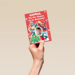 Pod Personalised Kids MARVEL Avengers Photo Christmas Card -Pod Shop F3005598 hand S