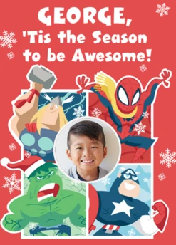 Pod Personalised Kids MARVEL Avengers Photo Christmas Card