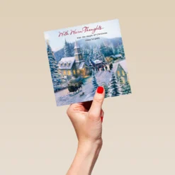 Pod Personalised Thomas Kinkade Village Scene Christmas Card -Pod Shop F3005601 hand L