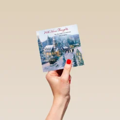 Pod Personalised Thomas Kinkade Village Scene Christmas Card -Pod Shop F3005601 hand S