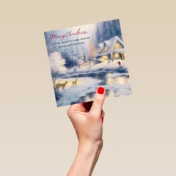 Pod Personalised Thomas Kinkade Winter Snowman Scene Christmas Card 9 Pod Personalised Thomas Kinkade Winter Snowman Scene Christmas Card -Pod Shop F3005602 hand L