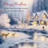 Pod Personalised Thomas Kinkade Winter Snowman Scene Christmas Card