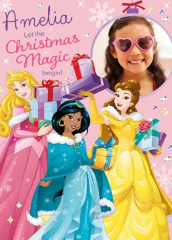 Pod Personalised Kids Disney Princesses Photo Christmas Card