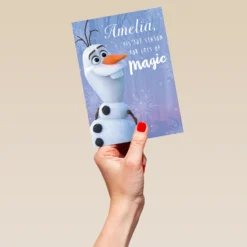 Pod Personalised Kids Disney Frozen Olaf Christmas Card -Pod Shop F3005618 hand L