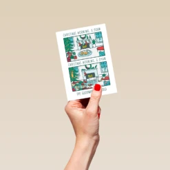 Pod Personalised Funny Editable Cartoon Christmas Morning Card -Pod Shop F3005625 hand S