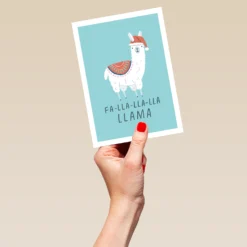 Pod Personalised Funny Christmas Shoebox Fa La La La Llama Card -Pod Shop F3005627 hand L