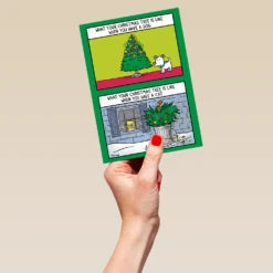 Pod Personalised Funny Shoebox Cartoon Christmas Tree Card -Pod Shop F3005629 hand L