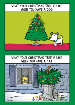 Pod Personalised Funny Shoebox Cartoon Christmas Tree Card