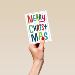 Pod Personalised Modern Christmas Shoebox Colourful Text Card 8 Pod Personalised Modern Christmas Shoebox Colourful Text Card -Pod Shop F3005631 hand S