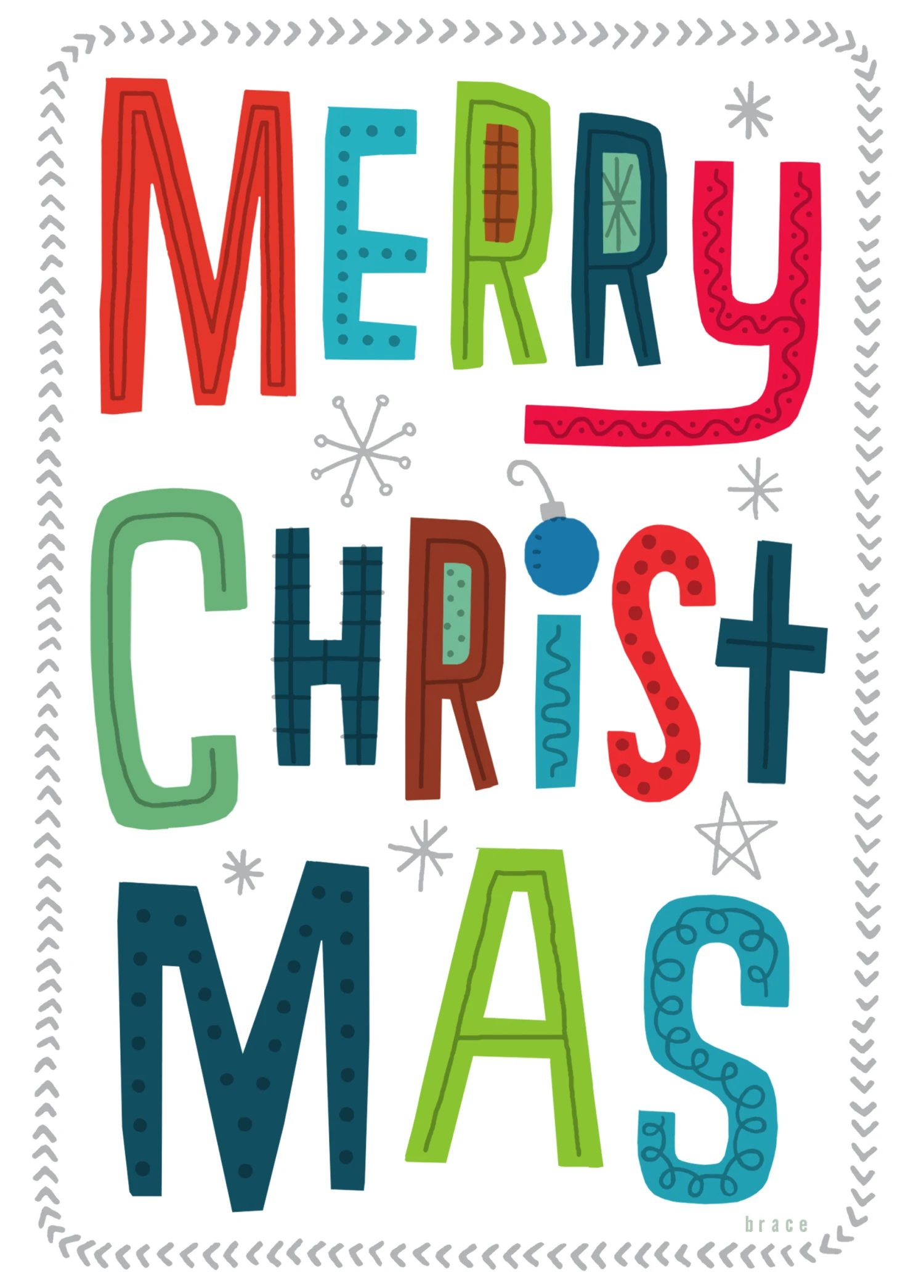 Pod Personalised Modern Christmas Shoebox Colourful Text Card 1 Pod Personalised Modern Christmas Shoebox Colourful Text Card