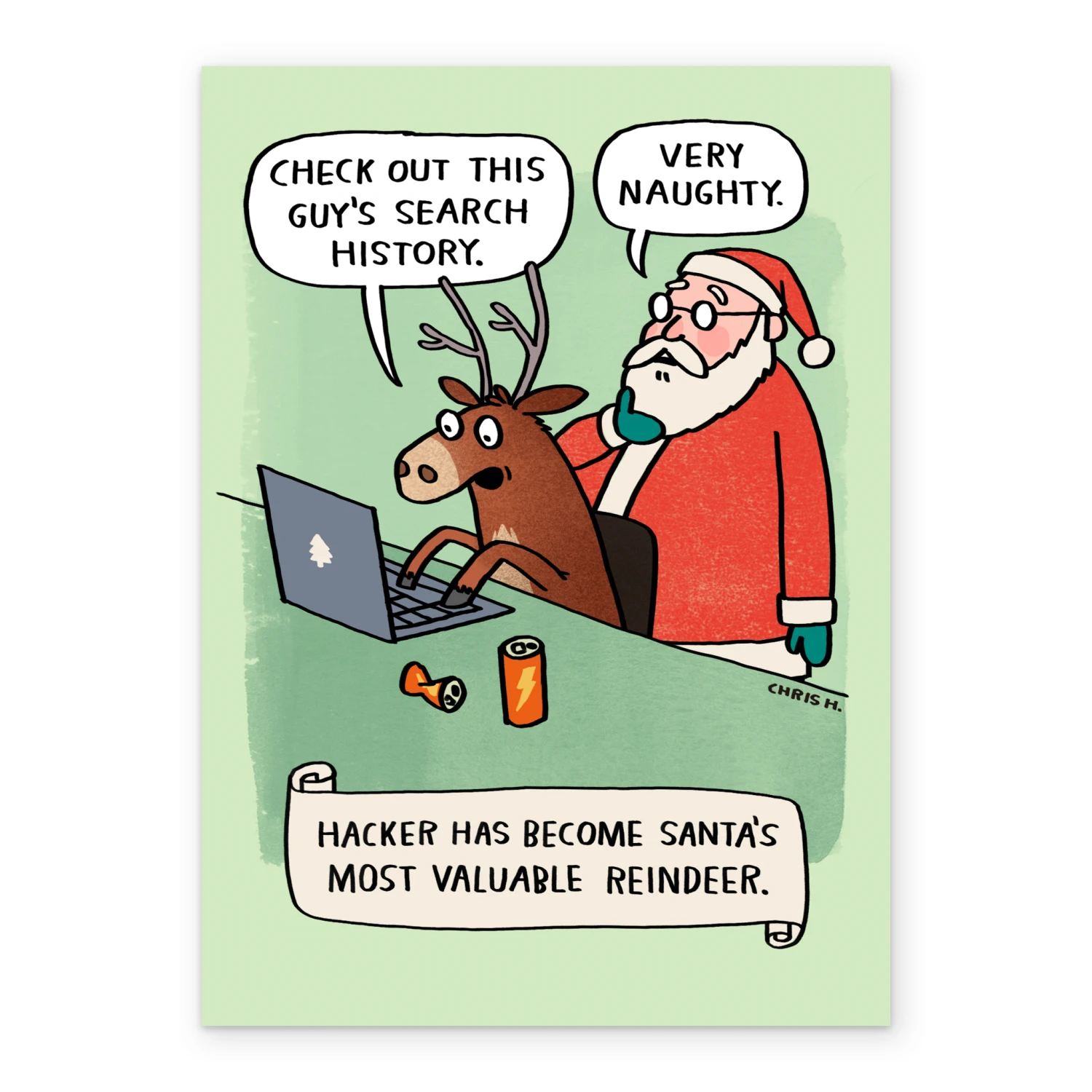 Pod Personalised Funny Christmas Shoebox For Him Reindeer Hacker Card 2 Pod Personalised Funny Christmas Shoebox For Him Reindeer Hacker Card - Image 2