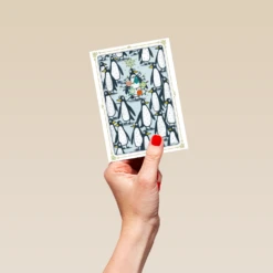 Pod Personalised Funny Christmas Shoebox Cartoon Penguins Card -Pod Shop F3005636 hand S