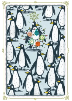 Pod Personalised Funny Christmas Shoebox Cartoon Penguins Card