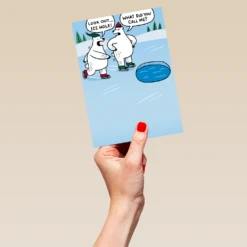 Pod Personalised Funny Christmas Shoebox Cartoon Ice Hole Card -Pod Shop F3005637 hand L