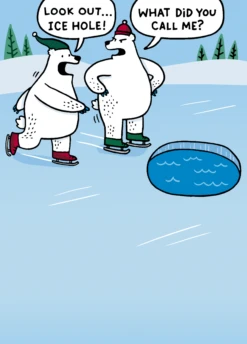 Pod Personalised Funny Christmas Shoebox Cartoon Ice Hole Card