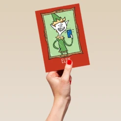Pod Personalised Funny Christmas Shoebox Cartoon Elfie Card -Pod Shop F3005644 hand L