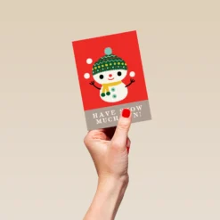 Pod Personalised Kids Christmas Editable Cute Snowman Card -Pod Shop F3005650 hand S
