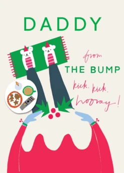 Pod Personalised Modern Christmas From The Bump Editable Pudding Card