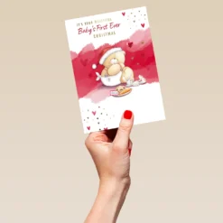Pod Personalised Cute Babys 1st Christmas Forever Friends Card -Pod Shop F3005660 hand L