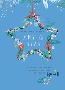 Pod Personalised Classic 1st Christmas As A Couple Editable Card