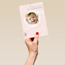 Pod Personalised Classic Granddaughter's 1st Christmas Editable Photo Card -Pod Shop F3005668 hand L