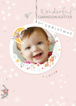 Pod Personalised Classic Granddaughter's 1st Christmas Editable Photo Card