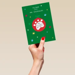 Pod Personalised Modern Christmas Dad From Fur Baby Editable Pet Card -Pod Shop F3005672 hand L