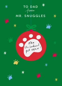 Pod Personalised Modern Christmas Dad From Fur Baby Editable Pet Card