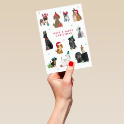 Pod Personalised Classic Christmas Pet Editable Yappy Xmas Dogs Card -Pod Shop F3005676 hand L