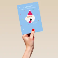 Pod Personalised Kids Fun Secret Santa Ssshhh Christmas Card -Pod Shop F3005678 hand L