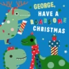 Pod Personalised Kids Christmas Editable Dinosaurs Roarsome Card