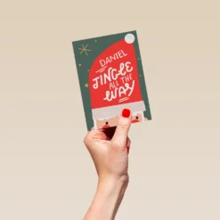 Pod Personalised Kids Christmas Editable Jingle All The Way Card -Pod Shop F3005682 hand S