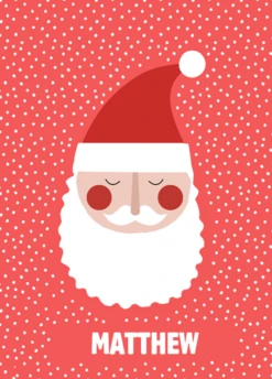 Pod Personalised Modern Christmas Kids Editable Santa Face Card