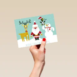 Pod Personalised Kids Christmas Editable Santa Snowman Reindeer Card -Pod Shop F3005687 hand L