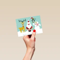 Pod Personalised Kids Christmas Editable Santa Snowman Reindeer Card -Pod Shop F3005687 hand S