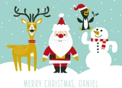 Pod Personalised Kids Christmas Editable Santa Snowman Reindeer Card