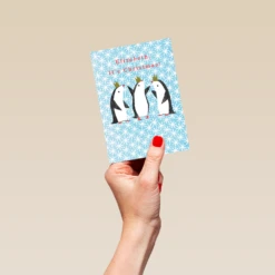 Pod Personalised Cute Christmas Kids Editable Penguin Card -Pod Shop F3005689 hand S