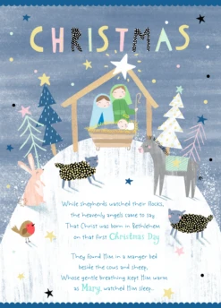 Pod Personalised Religious Christmas Contemporary Cute Nativity Card