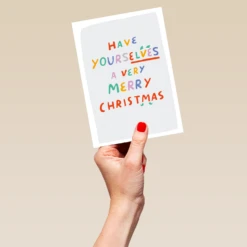 Pod Personalised Modern Colourful Text-Based Have Yourselves Christmas Card 9 Pod Personalised Modern Colourful Text-Based Have Yourselves Christmas Card -Pod Shop F3005716 hand L