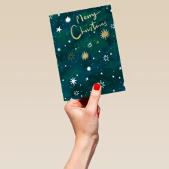 Pod Personalised Contemporary Stars Christmas Card -Pod Shop F3005718 hand L