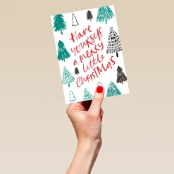 Pod Personalised Modern Have Yourself A Merry Christmas Trees Card 9 Pod Personalised Modern Have Yourself A Merry Christmas Trees Card -Pod Shop F3005719 hand L