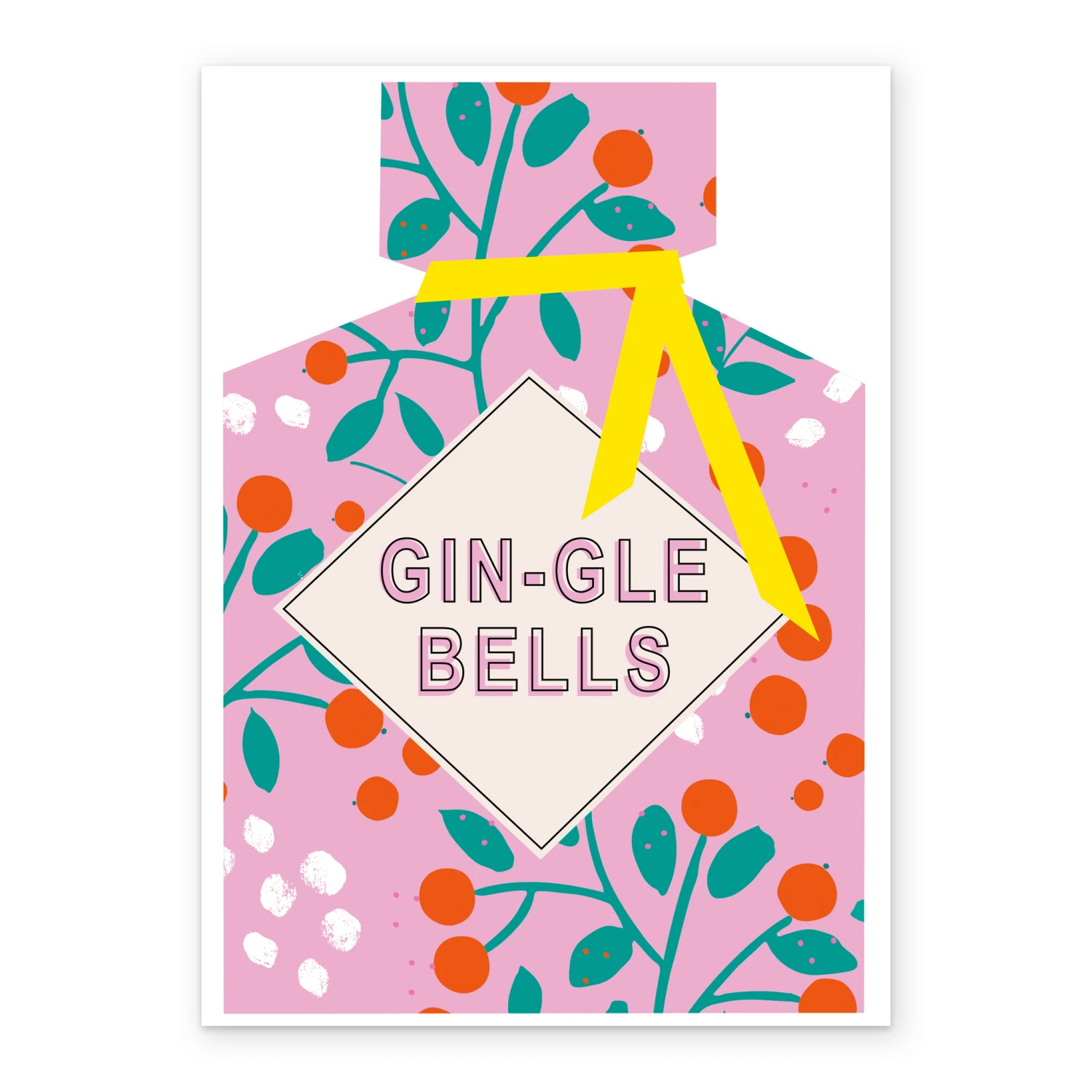 Pod Personalised Modern Christmas Floral Gin Bottle Gingle Bells Card 2 Pod Personalised Modern Christmas Floral Gin Bottle Gingle Bells Card - Image 2
