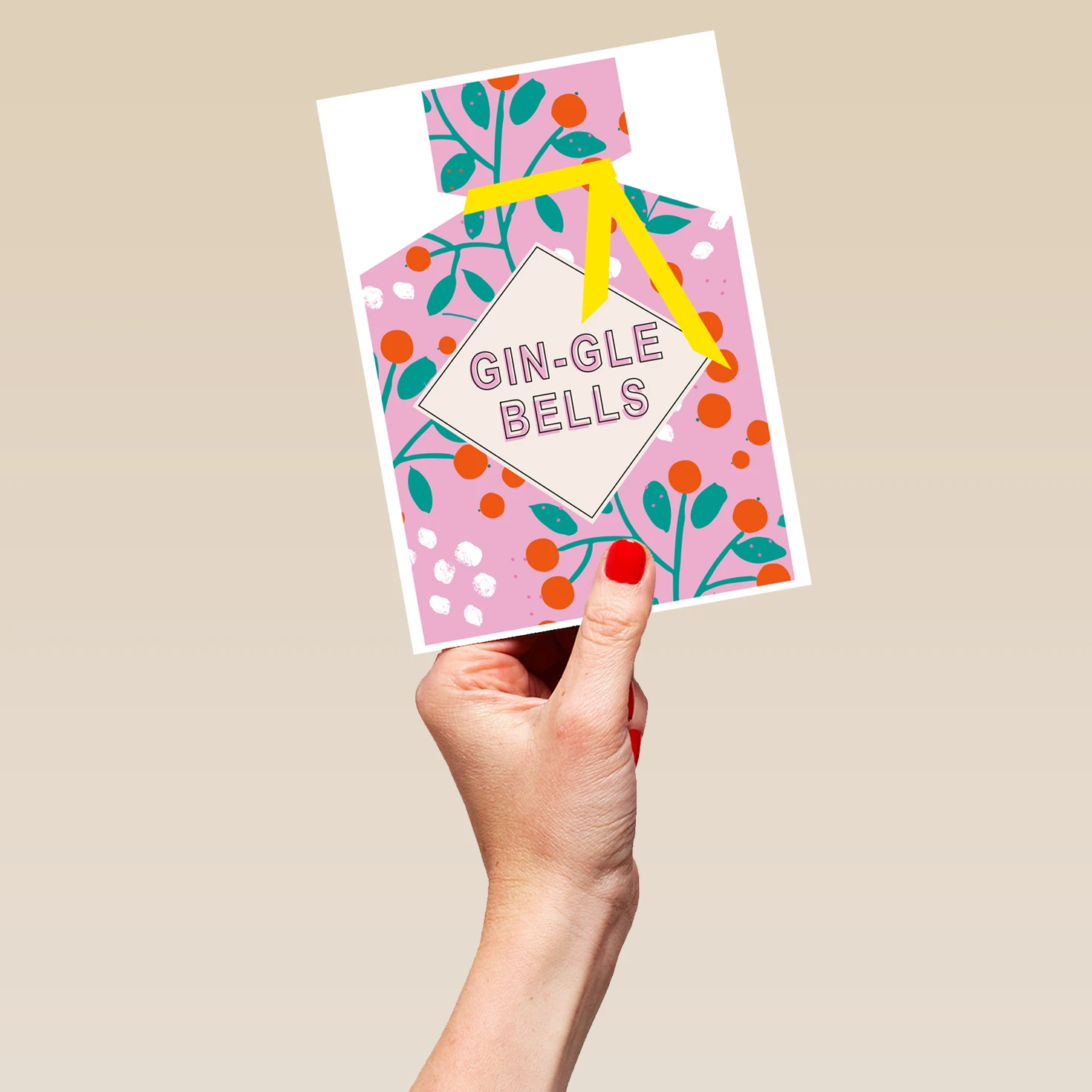 Pod Personalised Modern Christmas Floral Gin Bottle Gingle Bells Card 5 Pod Personalised Modern Christmas Floral Gin Bottle Gingle Bells Card - Image 5