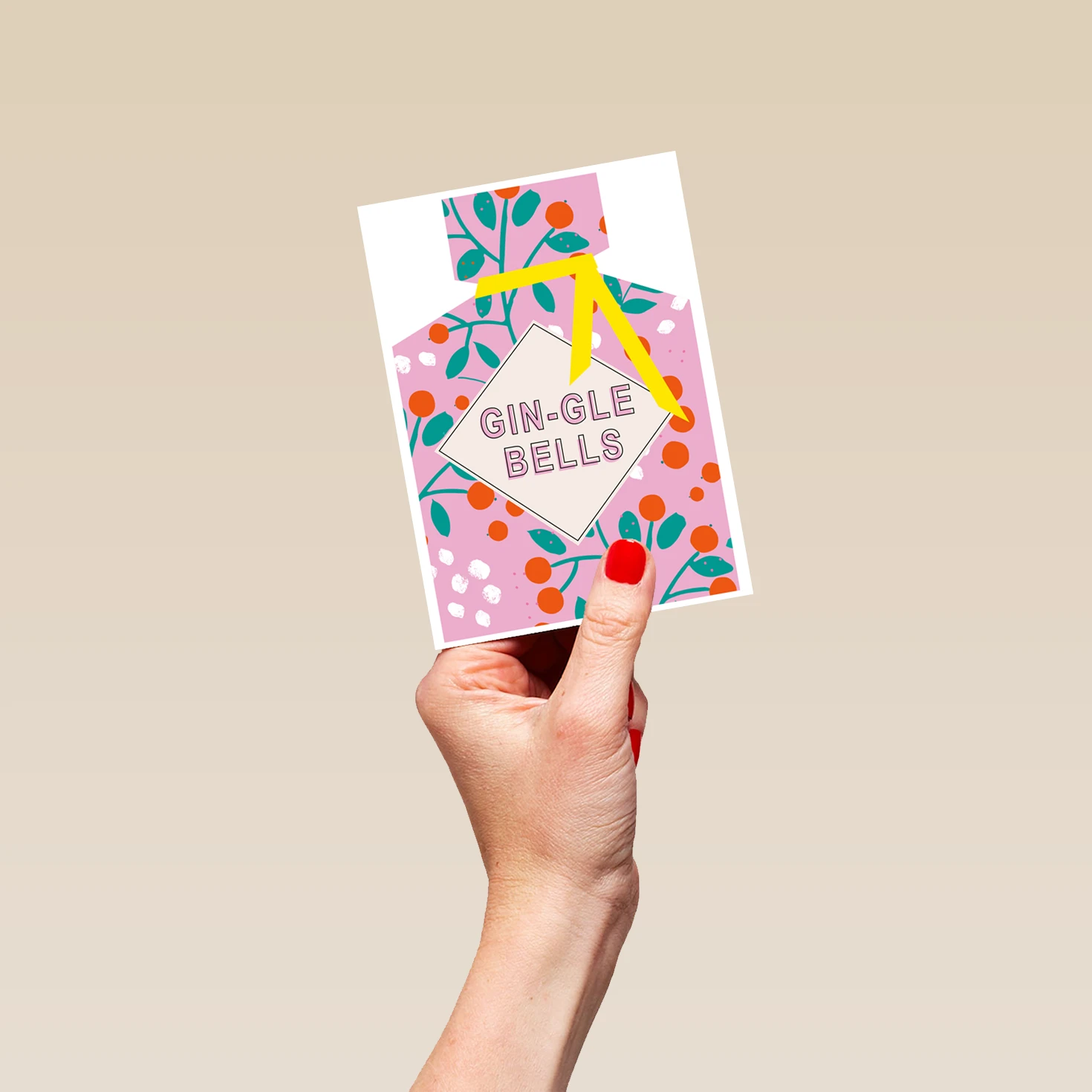 Pod Personalised Modern Christmas Floral Gin Bottle Gingle Bells Card 4 Pod Personalised Modern Christmas Floral Gin Bottle Gingle Bells Card - Image 4