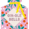 Pod Personalised Modern Christmas Floral Gin Bottle Gingle Bells Card