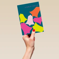 Pod Personalised Modern Christmas Colourful Bright Bells Card -Pod Shop F3005730 hand L