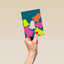 Pod Personalised Modern Christmas Colourful Bright Bells Card -Pod Shop F3005730 hand S