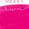Pod Personalised Modern Christmas Bright Pink And White Merry Xmas Card